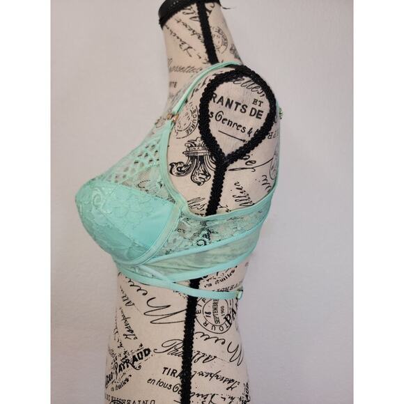 Honey Birdette Vanessa Mint Bra 34C Strappy Lace - Picture 6 of 11
